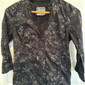 Guess Black Floral Blouse